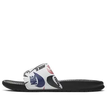Тапочки benassi jdi slide 'swoosh print' Nike, черный