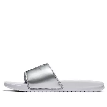 Тапочки benassi jdi slide 'white wolf grey' Nike, белый
