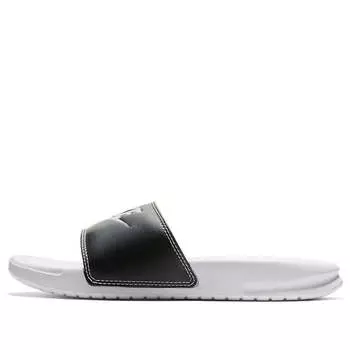 Тапочки benassi slide just do it pack white (w) 'black white' Nike, черный