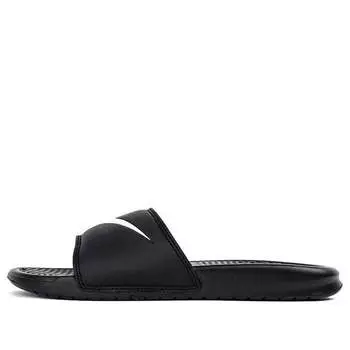 Тапочки benassi swoosh slide 'black white' Nike, черный