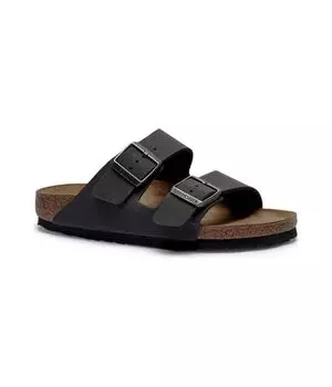 Тапочки Birkenstock Arizona с элементами кожи, черный