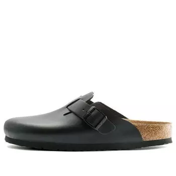 Тапочки boston natural leather 'black' Birkenstock, черный
