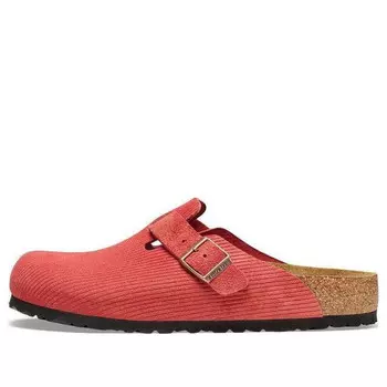 Тапочки boston suede embossed narrow fit 'sienna red' Birkenstock, красный