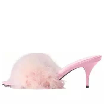 Тапочки boudoir 70mm sandals 'pink feathers' Balenciaga, розовый
