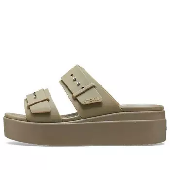 Тапочки brooklyn low wedge sandal 'beige' Crocs, бежевый