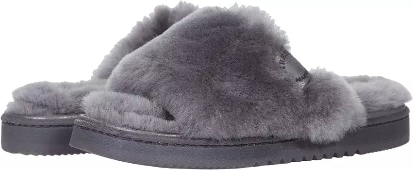 Тапочки Cairns Genuine Shearling Slide FIRESIDE by Dearfoams, серый