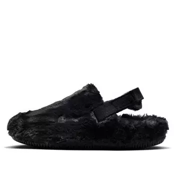 Тапочки calm mule 'black fur' Nike, черный