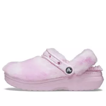 Тапочки classic fur sure clogs ballerina 'pink white' Crocs, белый