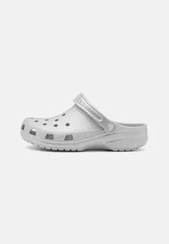 Тапочки Classic Glitter Crocs, цвет silver