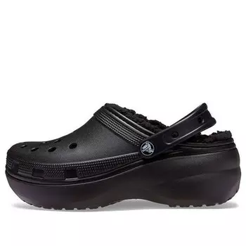 Тапочки classic platform lined clog 'black' Crocs, черный