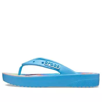 Тапочки classic platform tie dye 'oxygen multi' Crocs, мультиколор