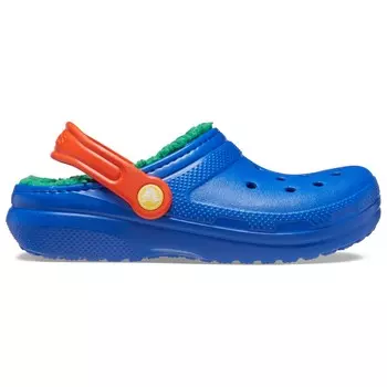 Тапочки Crocs Classic Lined Clog, цвет Blue Bolt/Multi