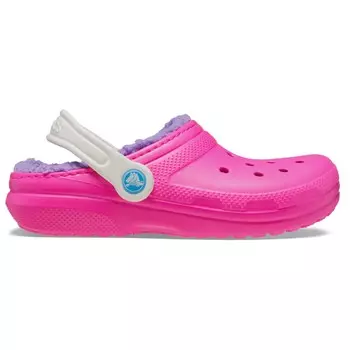 Тапочки Crocs Classic Lined Clog, цвет Pink Crush/Multi