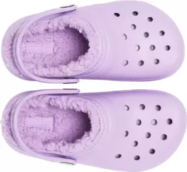 Тапочки Crocs "Classic Lined Clog K", зимняя обувь, тапочки с ремешками на пятке, цвет Flieder-Uni