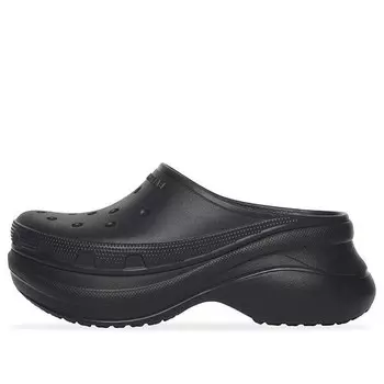 Тапочки crocs mule 'black rubber' Balenciaga, черный