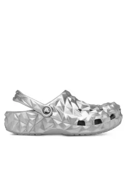 Тапочки Crocs, серебряный