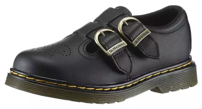 Тапочки DR. MARTENS "8065 J", с застежкой на пряжку, цвет Schwarz Softy