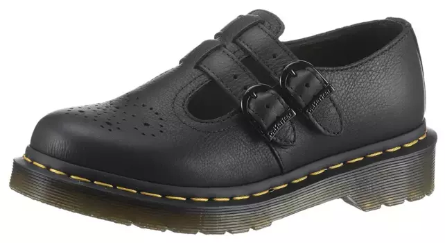 Тапочки DR. MARTENS "8065 Mary Jane", туфли с застежкой, полуботинки, массивные тапочки с регулируемыми пряжками, черный