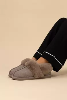 Тапочки Ember с отделкой из искусственного меха Lunar, коричневый