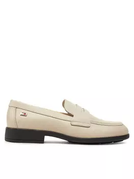 Тапочки Flag Leather Classic Loafer Tommy Hilfiger, бежевый