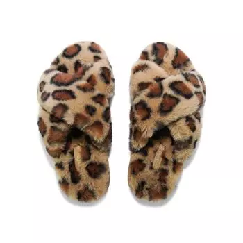 Тапочки Flip Flop Hausschuh cross*fur leo 2, коричневый