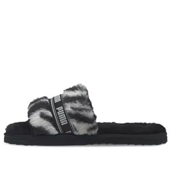 Тапочки fluff slide 'wild - black' Puma, черный