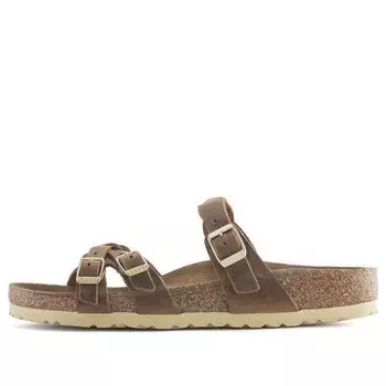 Тапочки franca braided natural leather oiled narrow fit sandals 'cognac' Birkenstock, коричневый