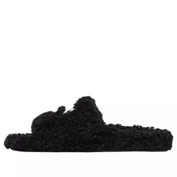 Тапочки furry slides 'cities paris black' Balenciaga, черный