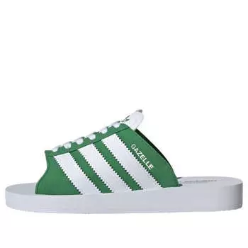 Тапочки gazelle beach slides Adidas, зеленый