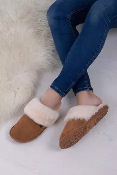 Тапочки герцогиня женские Just Sheepskin, коричневый