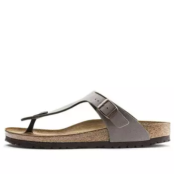 Тапочки gizeh birko flor birkibuc 'stone' Birkenstock, серый