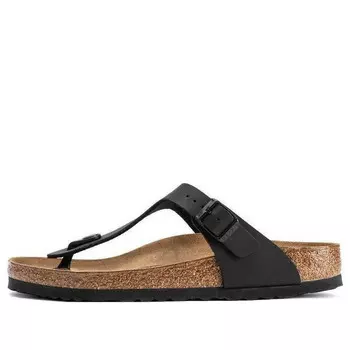 Тапочки gizeh birko-flor narrow fit 'black' Birkenstock, черный