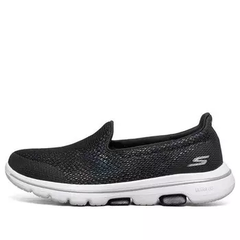 Тапочки go walk 5 slip-on 'black white' Skechers, черный