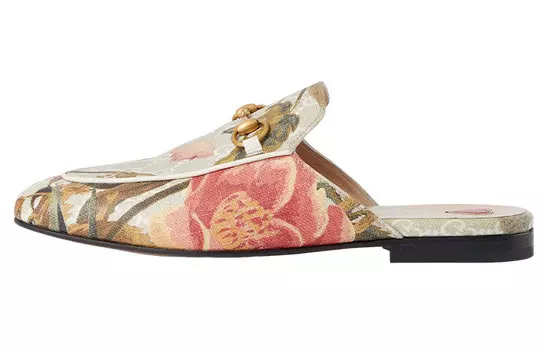 Тапочки Gucci Princetown женские, бежево-серый