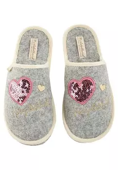 Тапочки HERZALLERLIEBST PAILLETTE Adelheid, серый