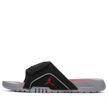 Тапочки hydro 4 retro slide 'black cement grey' Air Jordan, черный
