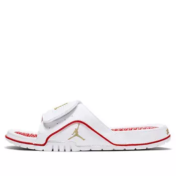 Тапочки hydro 4 retro 'university red metallic gold' Air Jordan, белый