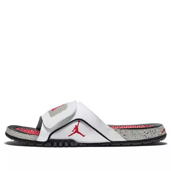 Тапочки hydro 4 retro white red slippers Air Jordan, белый
