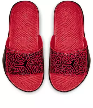 Тапочки hydro 7 minimalistic red black slippers 'red black' Air Jordan, красный
