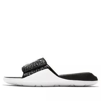 Тапочки hydro 7 v2 burst crack minimalistic black white slippers Air Jordan, черный