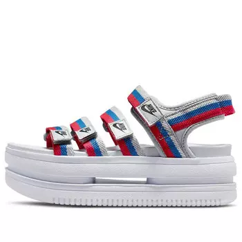 Тапочки icon classic velcro thick sole stylish sports white blue red sandals 'white blue red' Nike, белый