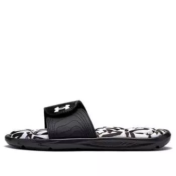 Тапочки ignite 6 graphic footbed slide 'halo grey black' Under Armour, черный