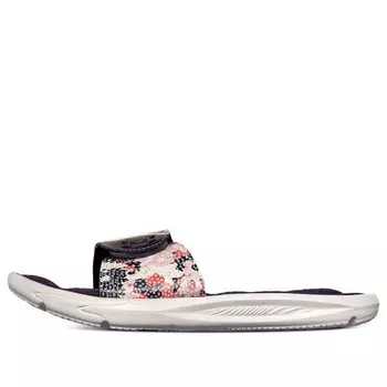 Тапочки ignite 6 graphic strap slide 'floral camo' Under Armour, серый