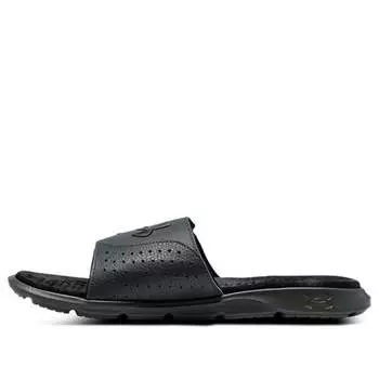 Тапочки ignite 7 graphic strap slide 'pitch grey black' Under Armour, серый