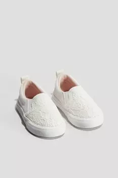 Тапочки из хлопковой парусины H&M, белый