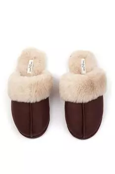 Тапочки из искусственной замши с манжетами Chelsea Peers, коричневый