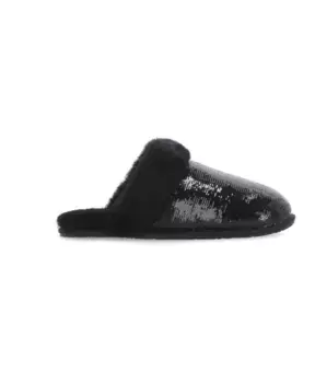 Тапочки из овчины с пайетками Ugg, черный