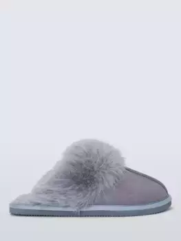 Тапочки John Lewis John Lewi Microsuede Fluffy Faux Fur Mule, серый