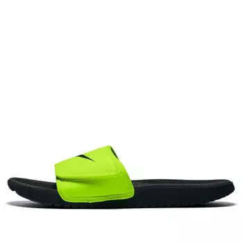Тапочки k kawa adjust black/green Nike, зеленый