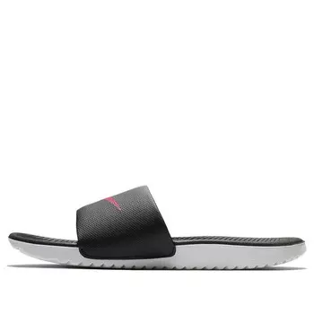 Тапочки kawa black white pink slippers Nike, черный